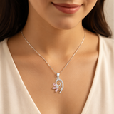 92.5 Sterling Silver Bloom Curve Pendant