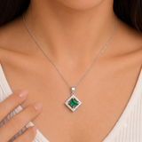 92.5 Sterling Silver Elegant Square Pendant