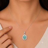 92.5 Sterling Silver Oval Spark Pendant
