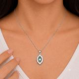 92.5 Sterling Silver Aqua Marquise Pendant