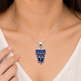 92.5 Sterling Silver Blue Cascade Pendant