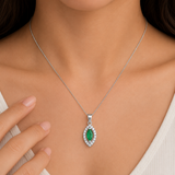 92.5 Sterling Silver Elegant Marquise Pendant