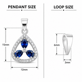 92.5 Sterling Silver Blue Petal Pendant