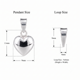 92.5 Sterling Silver Classic Heart Pendant