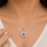 92.5 Sterling Silver Royal Ruby Pendant