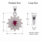 92.5 Sterling Silver Royal Ruby Pendant