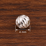 5 Pcs 4-5mm 92.5 Sterling Silver Round Beads
