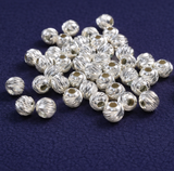 92.5 Sterling Silver 4mm CNC Cut Beads