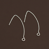 Sterling Silver Curved Earwire 30x15mm