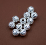 5 Pcs 6mm 92.5 Sterling Silver Round Beads