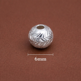 5 Pcs 6mm 92.5 Sterling Silver Round Beads