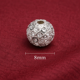 5 Pcs 8mm 92.5 Sterling Silver Round Beads