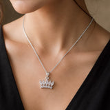 92.5 Sterling Silver Princess Crown Pendant