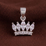 92.5 Sterling Silver Princess Crown Pendant