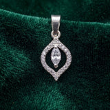 92.5 Sterling Silver Sparkling Leaf Pendant