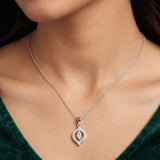 92.5 Sterling Silver Sparkling Leaf Pendant
