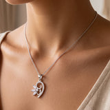 92.5 Sterling Silver Curved Flower Pendant