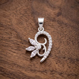 92.5 Sterling Silver Curved Flower Pendant