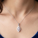 92.5 Sterling Silver Eye Shape Pendant