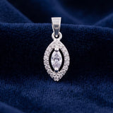 92.5 Sterling Silver Eye Shape Pendant