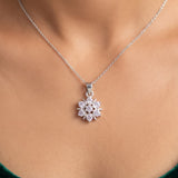 92.5 Sterling Silver Daisy Flower Pendant