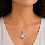 92.5 Sterling Silver Oval Spark Pendant