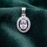 92.5 Sterling Silver Oval Spark Pendant