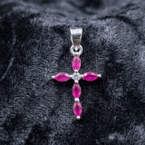 92.5 Sterling Silver Scarlet Cross Pendant
