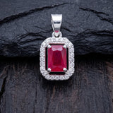 92.5 Sterling Silver Scarlet Rectangle Pendant