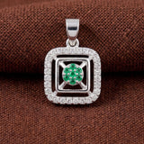92.5 Sterling Silver Green Stone Pendant