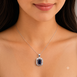 92.5 Sterling Silver Elegant Blue Pendant