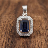 92.5 Sterling Silver Elegant Blue Pendant