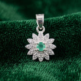 92.5 Sterling Silver Daisy Flower Pendant