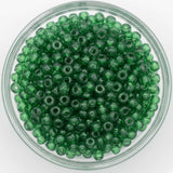 50gm 6/0 Preciosa Trans Dark Green Seed Beads