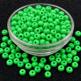50gm 4/0 Preciosa Opaque Leaf Green Seed Beads