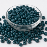 50gm 4/0 Preciosa Opaque Dark Teal Blue Seed Beads