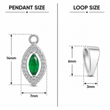 92.5 Sterling Silver Elegant Marquise Pendant