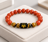 Aries Red Jasper & Tiger Eye Zodiac Bracelet