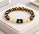 Leo Tiger Eye & Golden White Stone Zodiac Bracelet