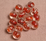 50 Pcs 12mm Radium Round Beads Red