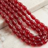 1 string Glass Drop Beads 12x8mm