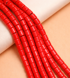 4mm 5 strings Glass Tyre Beads Red
