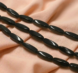 1 String 17x9mm Twisty Glass Beads Black