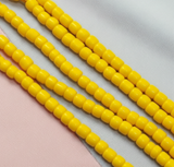 1 Strings Tyre Glass Beads Yellow 4x4mm