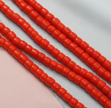 1 Strings Tyre Glass Beads Yellow 4x4mm