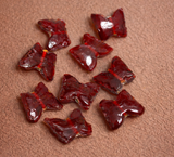 50 Pcs 13x15mm Glass Butterfly Beads Dark Red