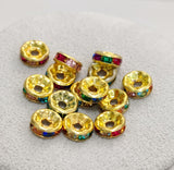 200 Pcs 7mm Rhinestone Spacer Beads