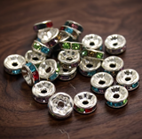 200 Pcs, 8x3mm Rhinestone Disc Spacer Beads