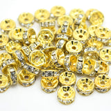200 Pcs Rhinestone Spacer Beads 10mm