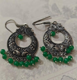 German Silver Chandibali Earring Light Green